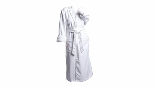 White Monarch Unisex Plush Lined Microfiber Robe